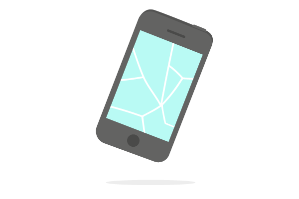 cracked screen mobile phone