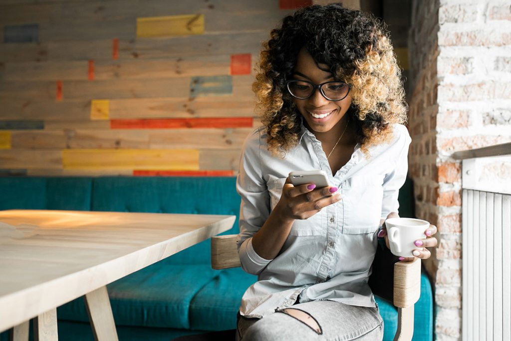 woman with the mobile phone