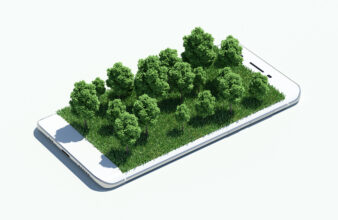Illustration of trees on a phone