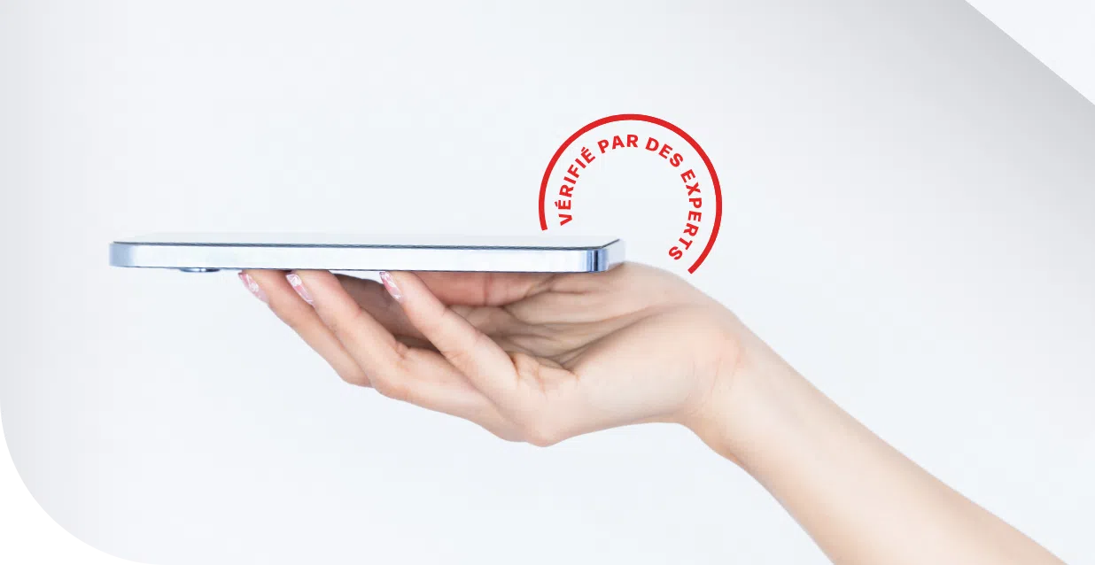 a hand holding a phone with a small red badge that says 'Expert certified' within it