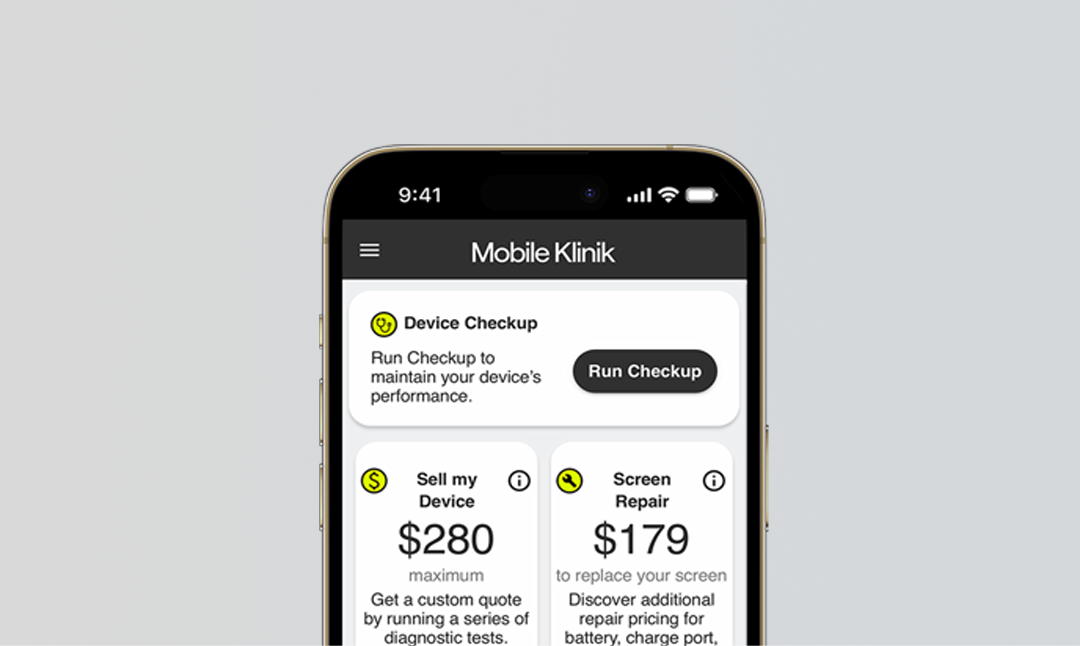 a phone using the mobile klinik checkup app
